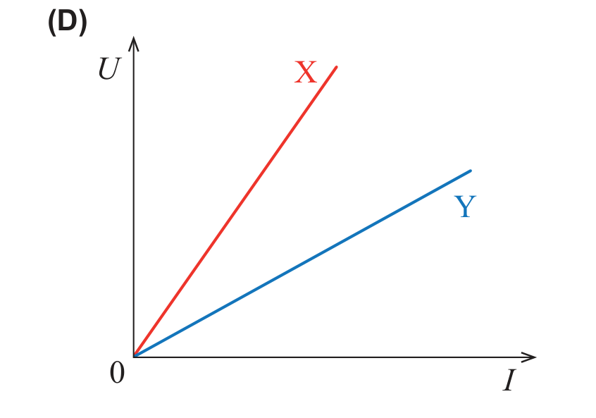 Gráfico (D): retas crescentes a partir da origem, X mais inclinada do que Y